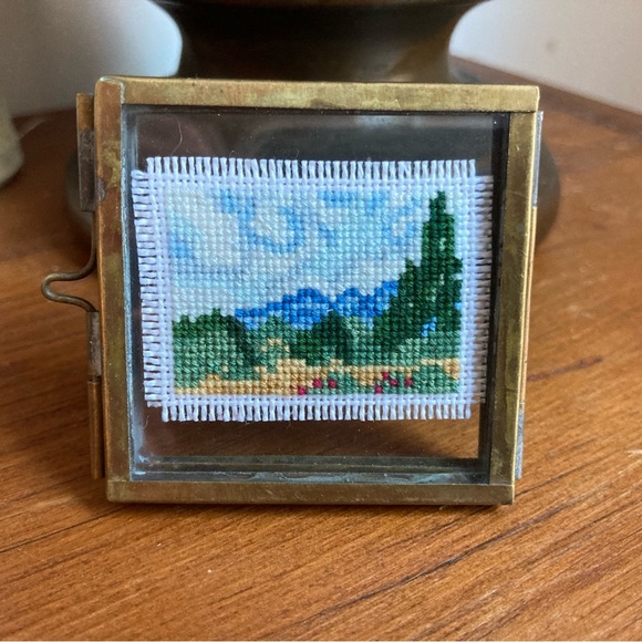 Vincent Van Gogh’s “Wheat Field with Cypresses” in Mini Cross Stitch Art - Picture 3 of 4